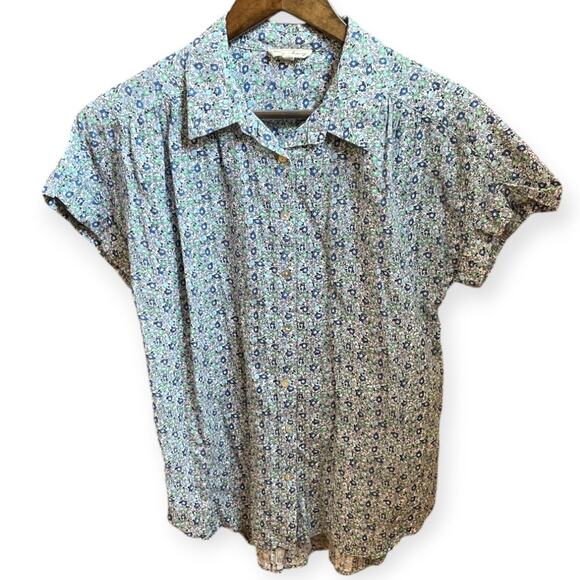 Jane & DeLancey Blue Floral Blouse - Picture 1 of 5